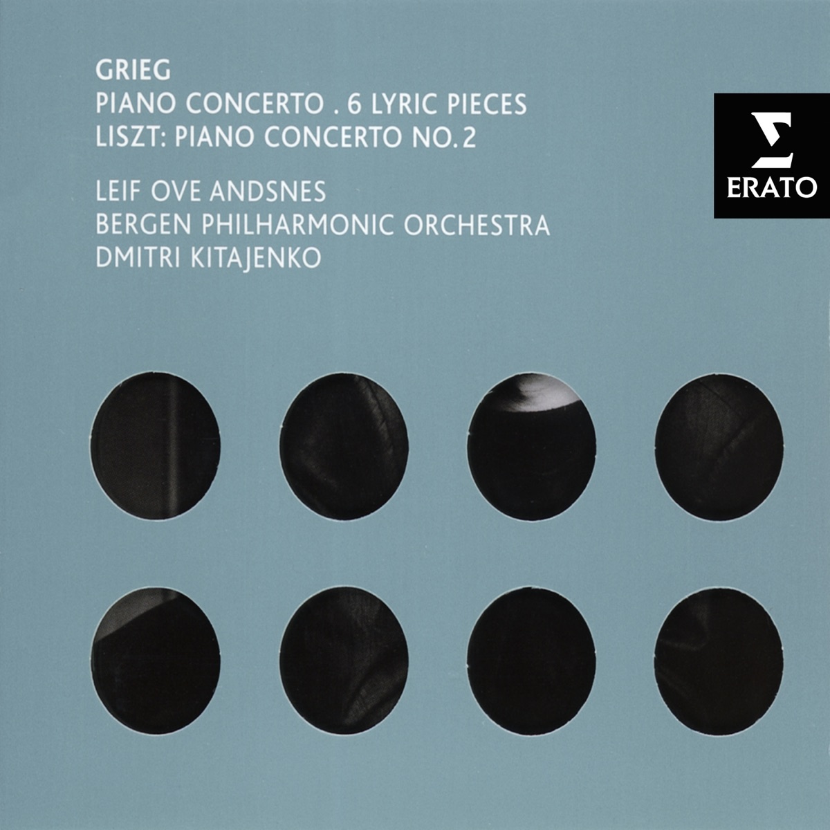Grieg: Piano Concerto, 6 Lyric Pieces - Liszt: Piano Concerto No. 2 by Bergen Philharmonic Orchestra, Dmitri Kitayenko & Leif Ove Andsnes album cover