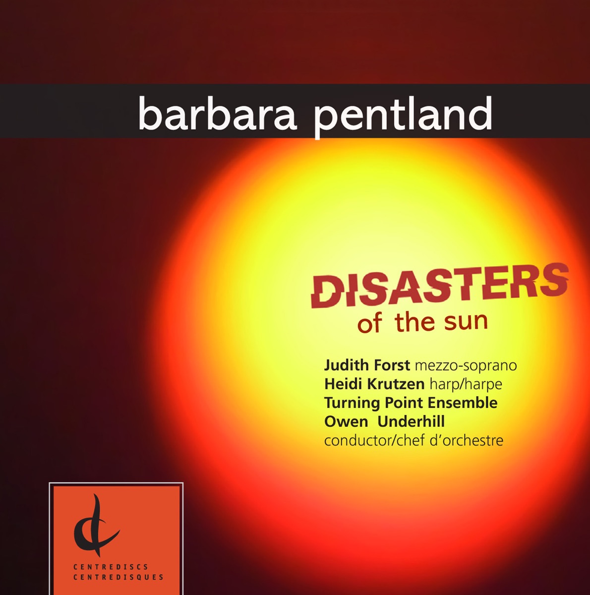 Pentland, D.: Disasters of the Sun - Commenta - Wind Octet - Piano Quintet by Judith Forst, Turning Point Ensemble, Owen Underhill, Heidi Krutzen, Peggy Lee, Brent Akins, Yariv Aloni, Jane Hayes & Marc Destrubé album cover