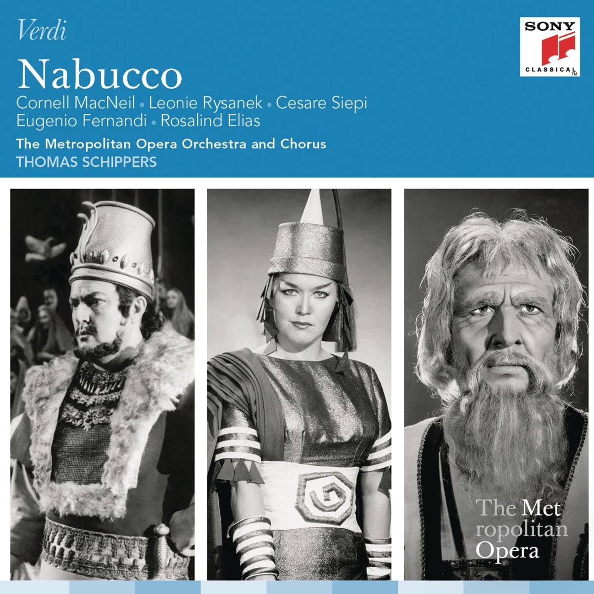Verdi: Nabucco by Leonie Rysanek, Cornell MacNeil, The Metropolitan Opera Orchestra & Thomas Schippers album cover