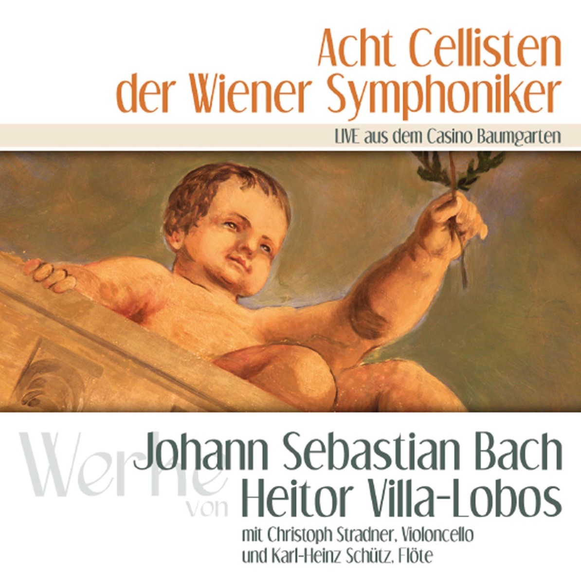 Bach & Villa-Lobos Live aus dem Casino Baumgarten by Karl-Heinz Schütz, Christoph Stradner & Acht Cellisten der Wiener Symphoniker album cover