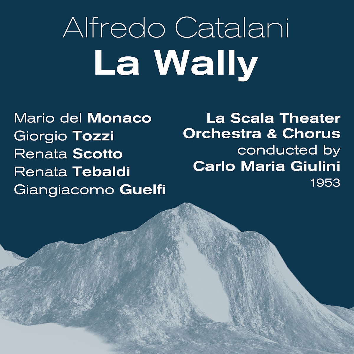 Alfredo Catalani - La Wally (1953) by Mario del Monaco, Giorgio Tozzi, Renata Scotto, Renata Tebaldi, Giangiacomo Guelfi, La Scala Theater Orchestra, La Scala Theater Chorus & Carlo Maria Giulini album cover