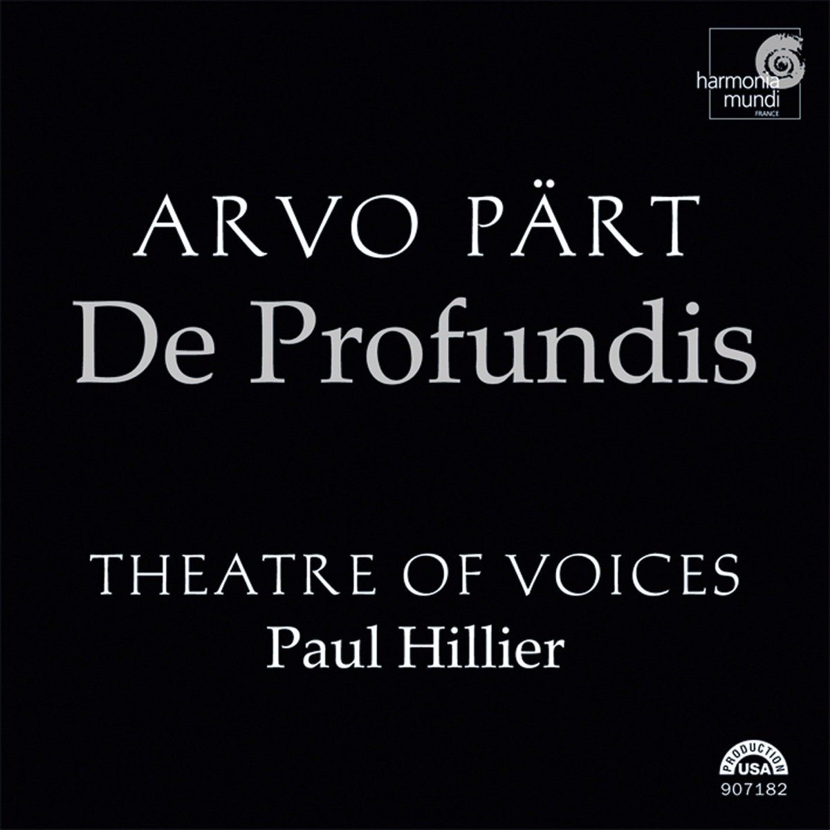 Arvo Pärt: De Profundis by Paul Hillier & Theatre of Voices album cover