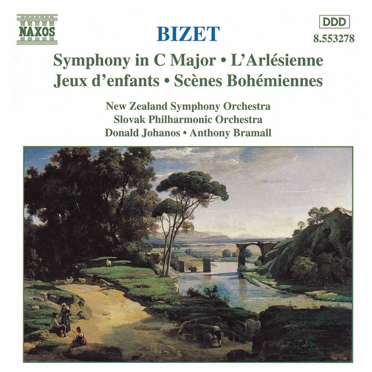 Bizet: Symphony in C Major, L'Arlesienne, Jeux d'enfants by New Zealand Symphony Orchestra, Donald Johanos, Anthony Bramall & Slovak Philharmonic Orchestra album cover