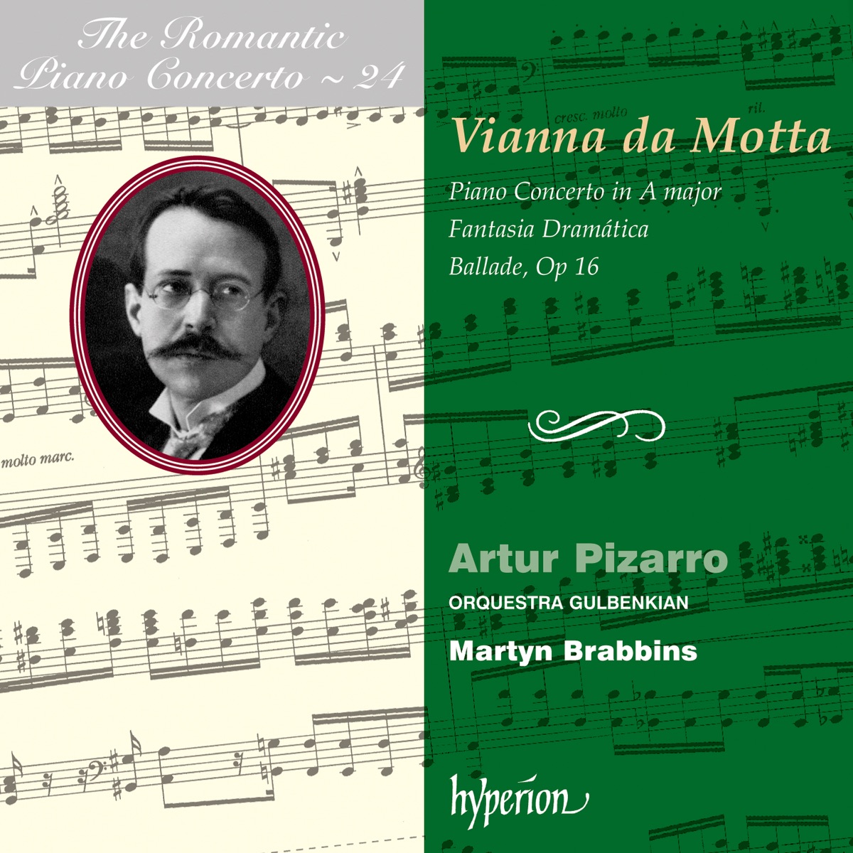 Vianna da Motta: Piano Concertos by Artur Pizarro, Orquestra Gulbenkian & Martyn Brabbins album cover