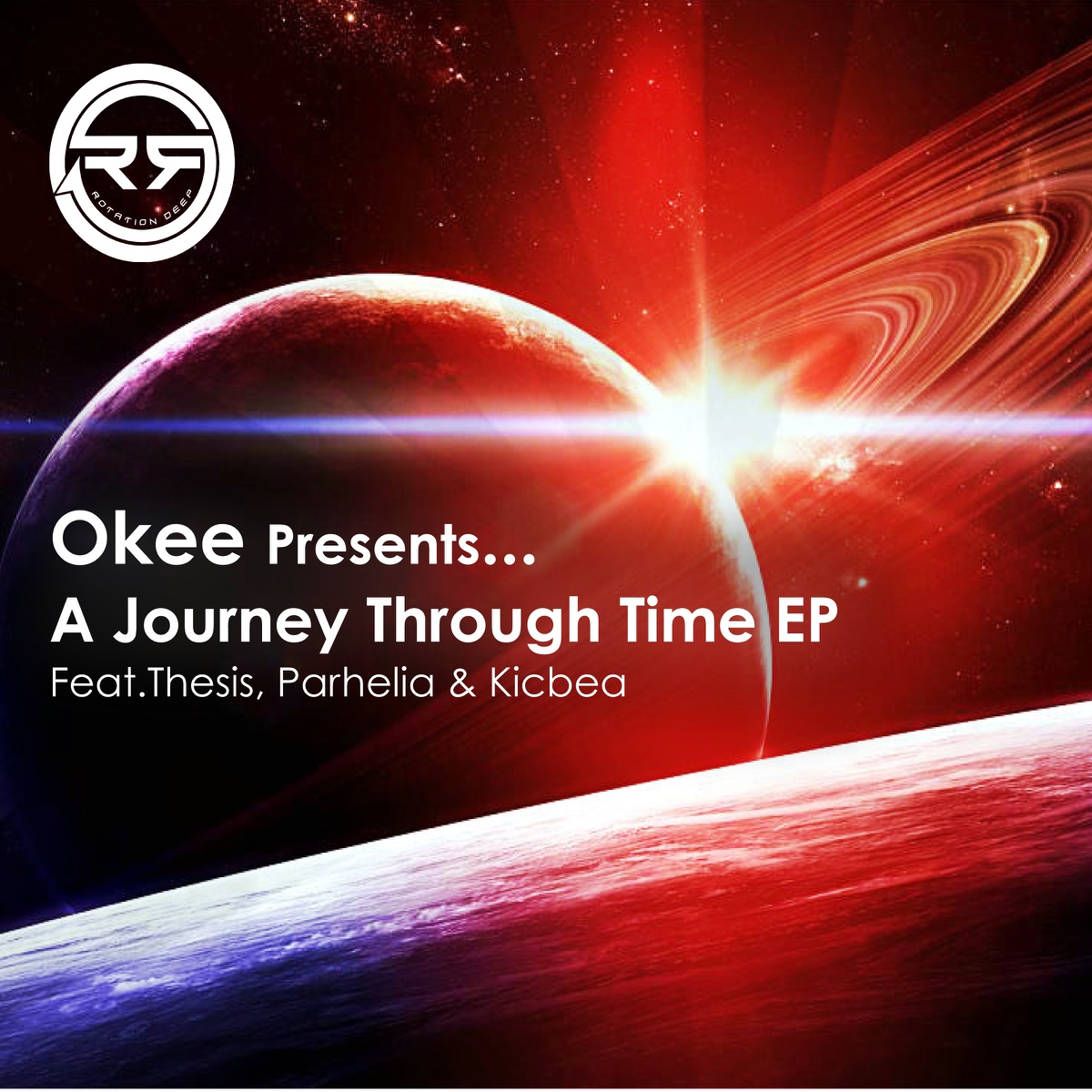 A Journey Through Time (feat. Thesis & Parhelia & Kicbea) by Okee album cover