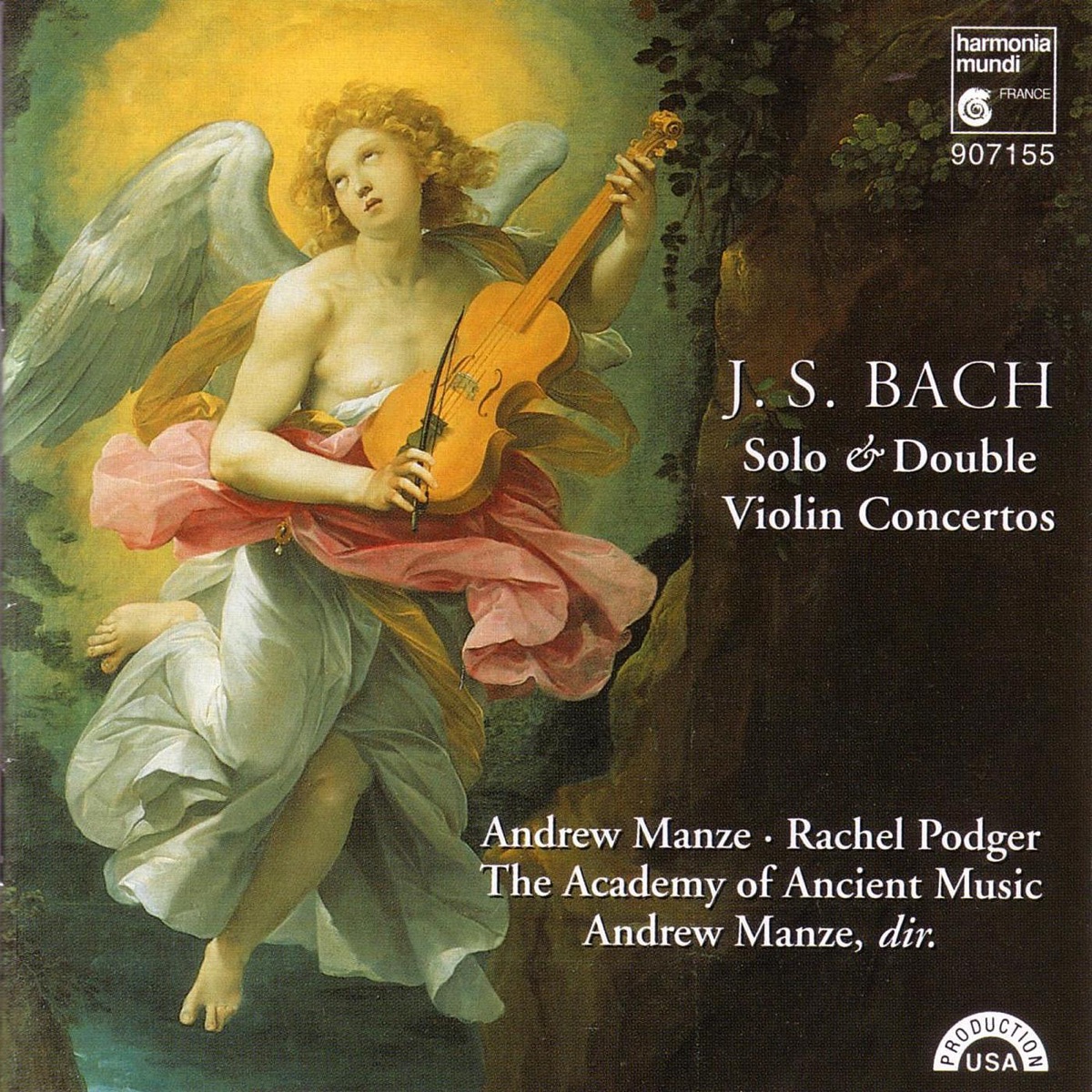 J.S. Bach: Solo & Double Violin Concertos by Andrew Manze, Rachel Podger & Academy of Ancient Music album cover