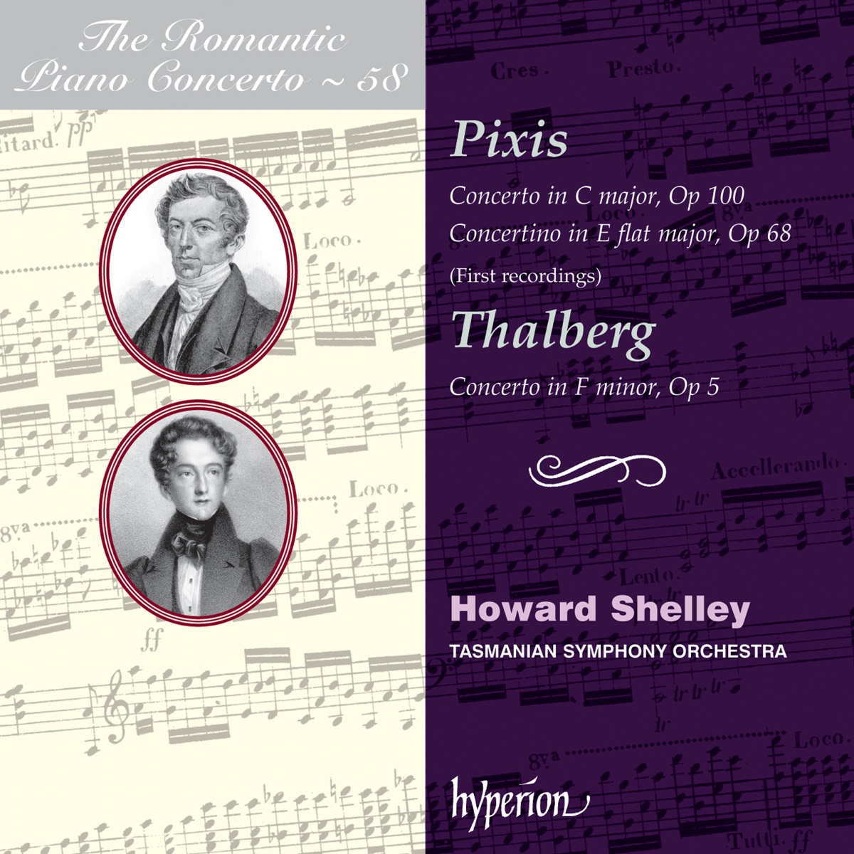 Pixis & Thalberg: Piano Concertos by Howard Shelley & Tasmanian Symphony Orchestra album cover