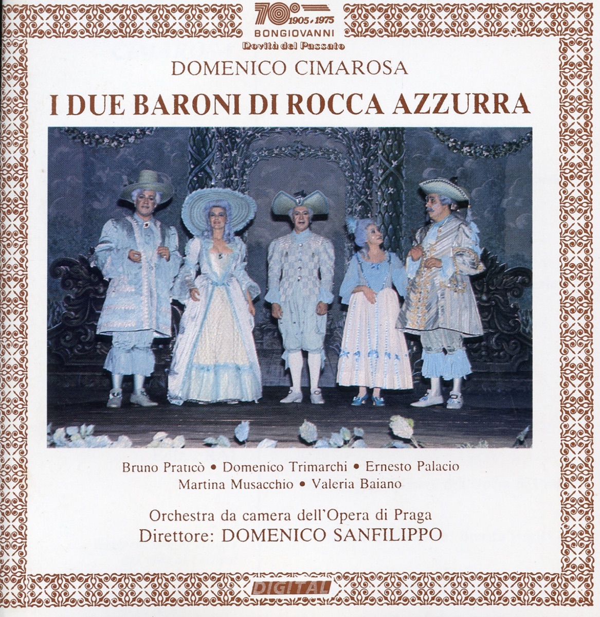 Cimarosa: I due baroni di Rocca Azzura (Live) by Martina Musacchio, Bruno Praticò, Valeria Baiano, Domenico Trimarchi, Ernesto Palacio, Domenico Sanfilippo, Prague State Opera Orchestra & Brenda Hurley album cover