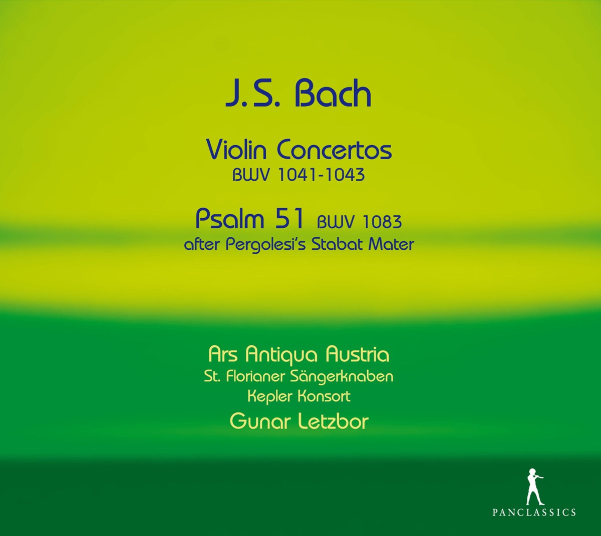 Bach: Violin Concertos, BWV 1041-1043 - Psalm 51, BWV 1083 by Gunar Letzbor, Ars Antiqua Austria, Daniel Sepec, Kepler Konsort, St. Florian Boys' Choir, Siegfried Ertelthalner, Martin Sturm, Michael Moucka, Andreas Lebeda & Johannes Chum album cover