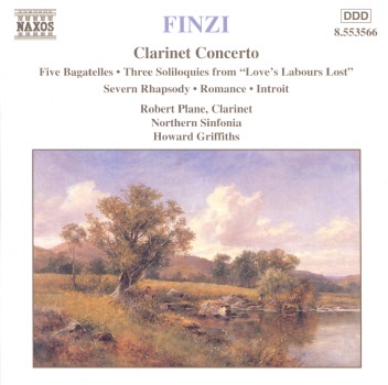 Finzi: Clarinet Concerto, Five Bagatelles, Three Soliloquies from "Love's Labours Lost" & Others by Northern Sinfonia & Robert Plane album cover
