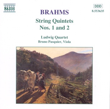 Brahms: String Quintets Nos. 1 and 2 by Bruno Pasquier & Ludwig Quartet album cover