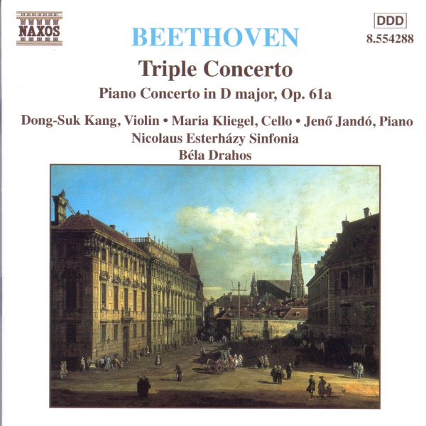 Beethoven: Triple Concerto - Piano Concerto In D by Béla Drahos, Doug-Suk Kang, Jenő Jandó, Maria Kliegel & Nicolaus Esterházy Sinfonia album cover