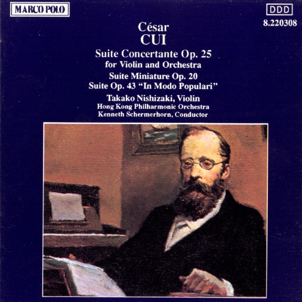 Cui: Suite Concertante; Suite Miniature by Takako Nishizaki, Hong Kong Philharmonic Orchestra & Kenneth Schermerhorn album cover