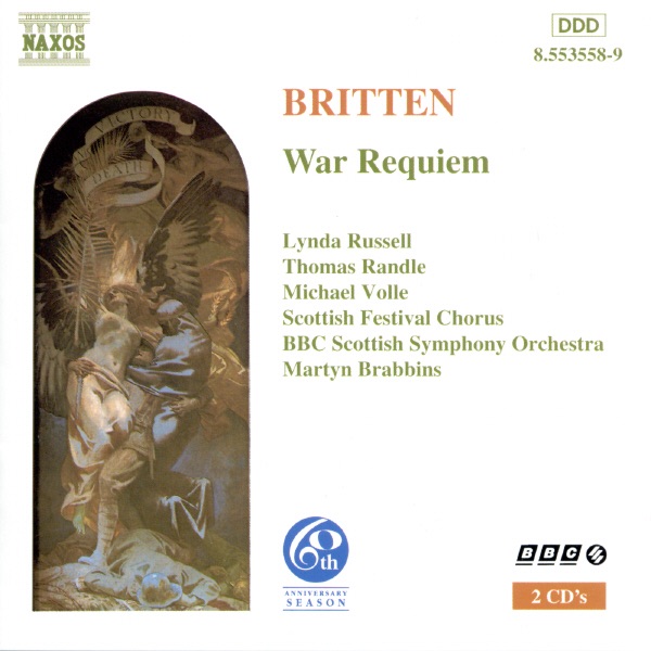 Britten: War Requiem by BBC Scottish Symphony Orchestra, George McPhee, Lynda Russell, Martyn Brabbins, Michael Volle & Scottish Festival Chorus album cover