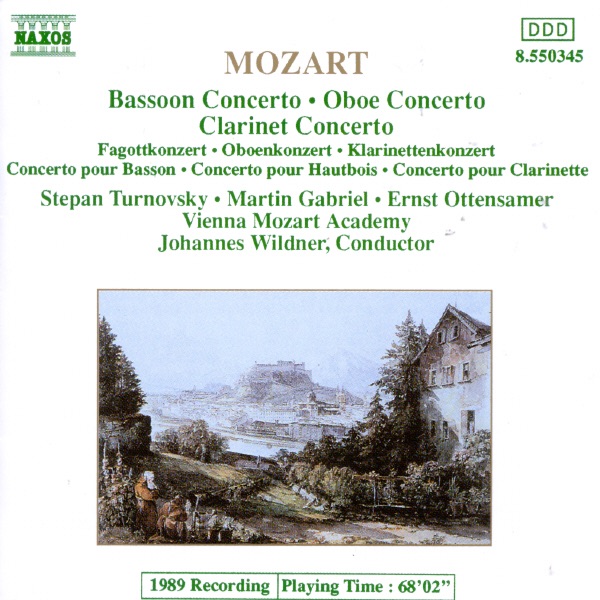 Mozart: Bassoon Concerto, Oboe Concerto, Clarinet Concerto by Ernst Ottensamer, Johannes Wildner, Martin Gabriel, Stepan Turnovsky & Vienna Mozart Academy album cover