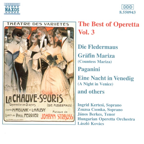 The Best of Operetta, Vol. 3 by Hungarian Operetta Orchestra, Ingrid Kertesi, Janos Berkes, Laszlo Kovacs & Zsuzsa Csonka album cover