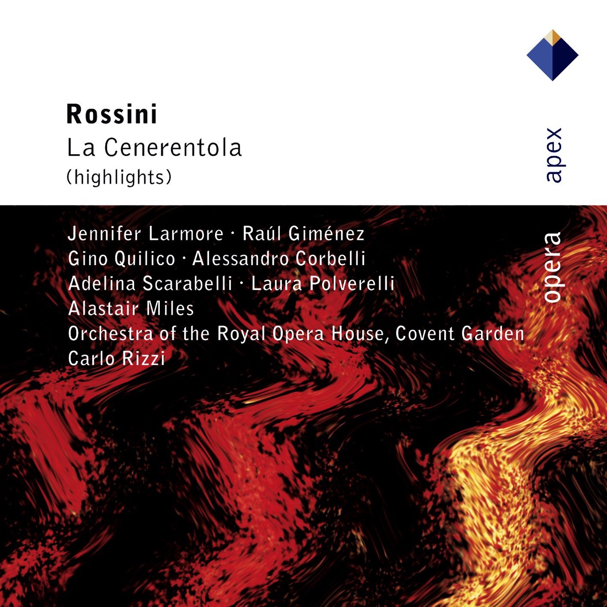 Rossini: La Cenerentola (Highlights) by Alastair Miles, Carlo Rizzi, Gino Quilico, Jennifer Larmore, Laura Polverelli, Orchestra of the Royal Opera House & Raúl Giménez album cover