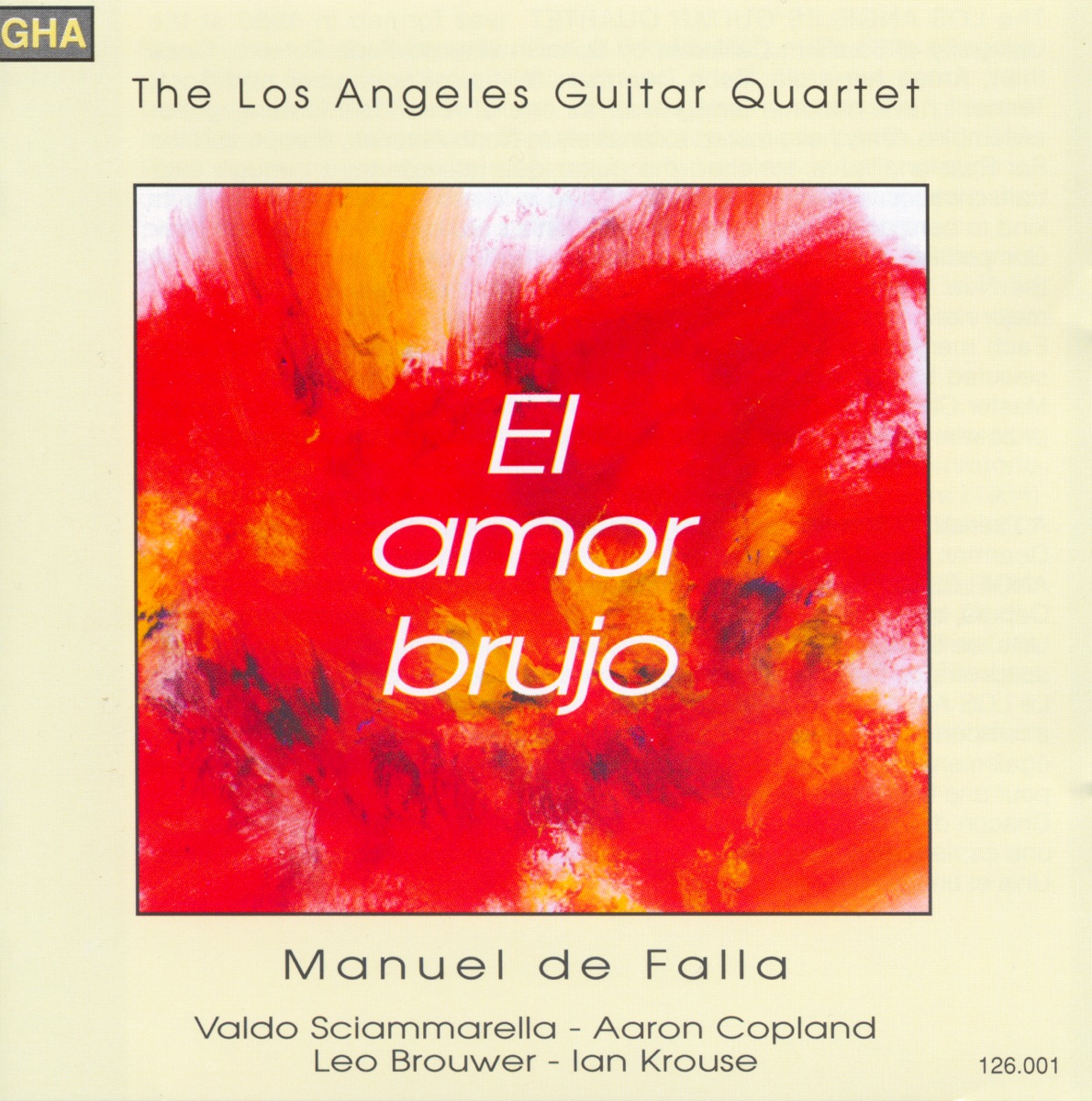 Falla: El Amor Brujo by Los Angeles Guitar Quartet album cover