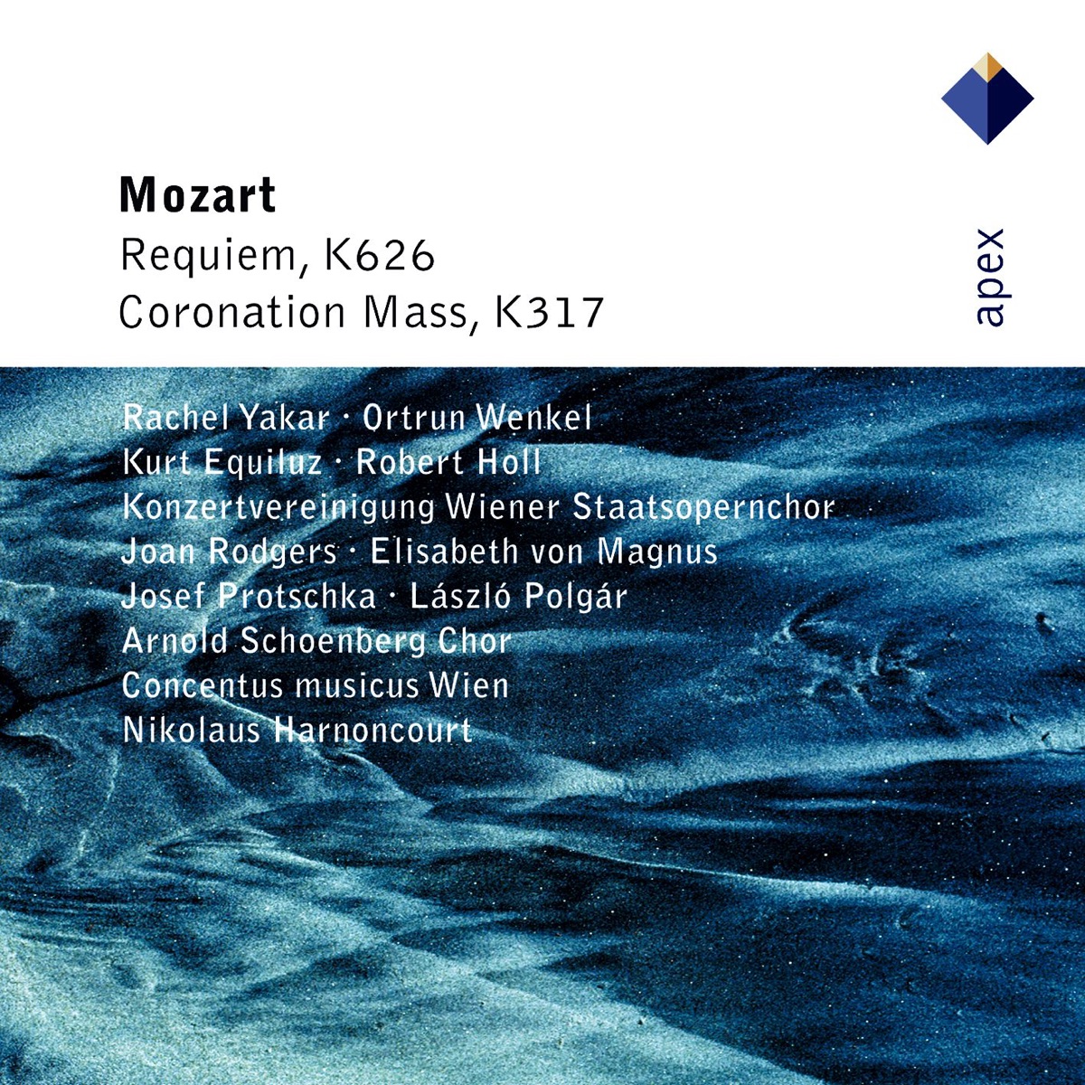Mozart: Requiem K. 626 - Coronation Mass K. 317 by Arnold Schoenberg Choir, Concentus Musicus Wien & Nikolaus Harnoncourt album cover
