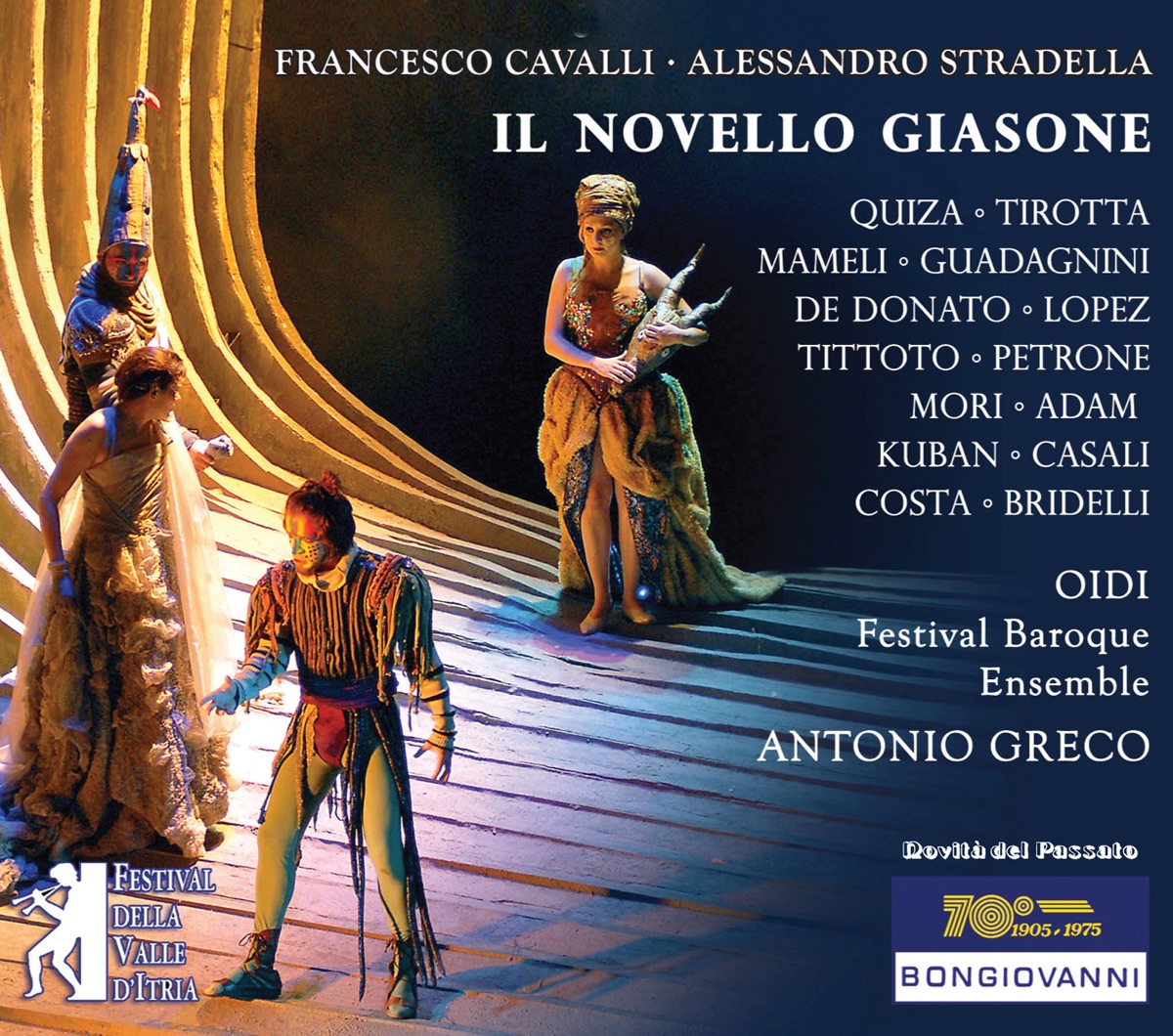 Cavalli: Il novello Giasone (Live) by Antonio Greco, Mirko Guadagnini, Pavol Kuban, Paolo Lopez, Masashi Mori, Gaia Petrone, Luca Tittoto, OIDI Festival Baroque Ensemble, Borja Quiza, Roberta Mameli, Aurora Tirotta, Krystian Adam, Giuseppina Bridelli, Maria Luisa Casali, Gabriella Costa & Luigi De Donato album cover