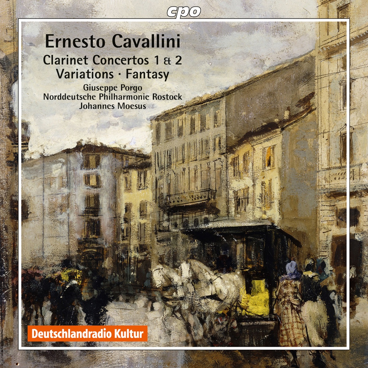 Cavallini: Works for Clarinet & Orchestra by Giuseppe Porgo, Norddeutsche Philharmonie Rostock & Johannes Moesus album cover