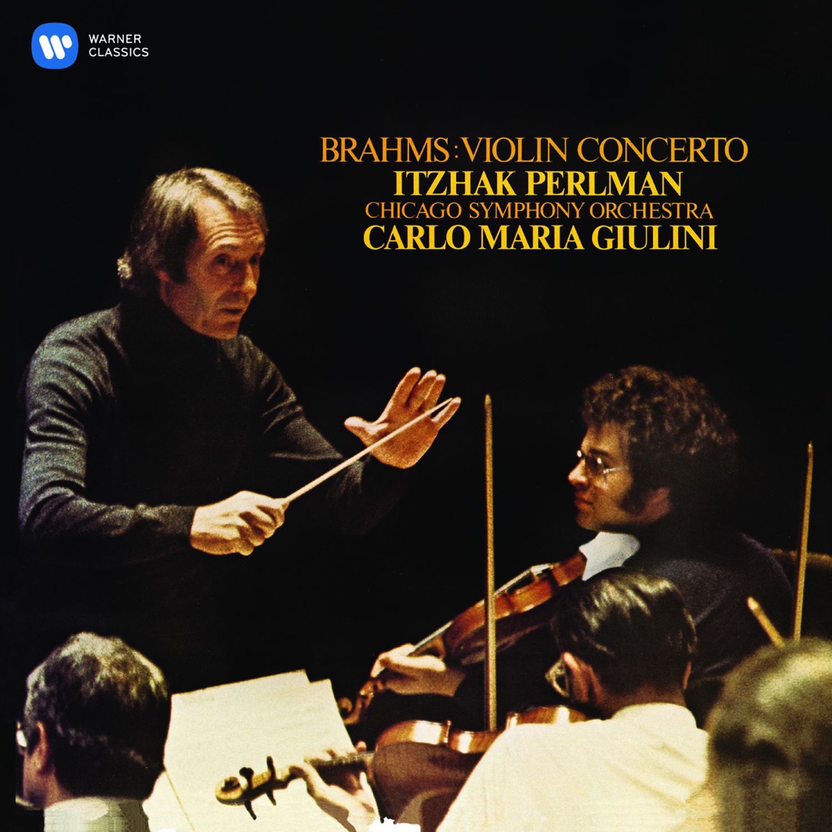 Brahms: Violin Concerto by Itzhak Perlman, Carlo Maria Giulini & Chicago Symphony Orchestra album cover