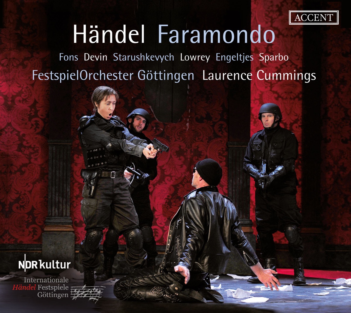 Handel: Faramondo, HWV 39 by Laurence Cummings, Anna Starushkevych, Festspiel Orchester Gottingen, Emily Fons, Anna Devin, Iryna Dziashko, Maarten Engeltjes, Edward Grint, Christopher Lowrey & Njål Sparbo album cover