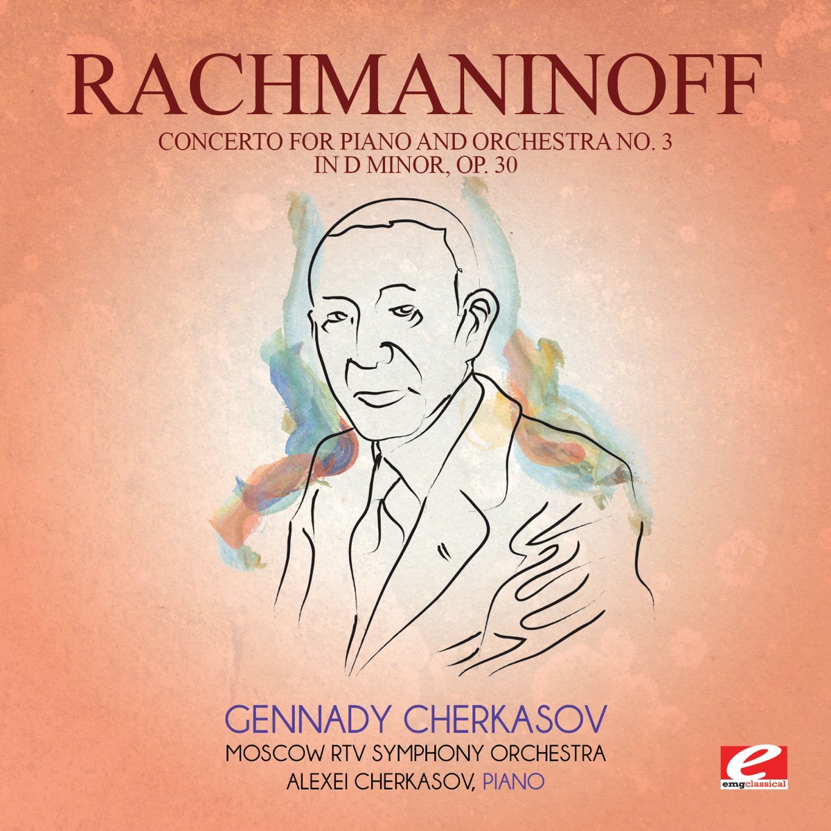 Rachmaninoff: Concerto for Piano and Orchestra No. 3 in D Minor, Op. 30 (Remastered) by Moscow RTV Symphony Orchestra, Alexei Cherkasov & Gennady Cherkasov album cover