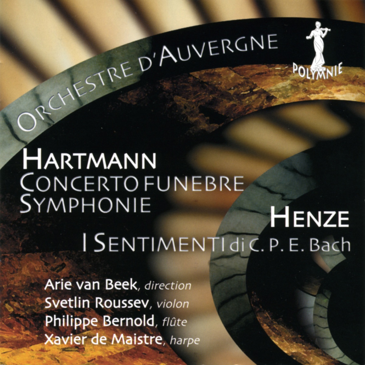 Hartmann: Concerto Funèbre & Henze: I Sentimenti di C.P.E Bach by Svetlin Roussev, Xavier de Maistre, Arie Van Beek & Orchestre d'Auvergne album cover