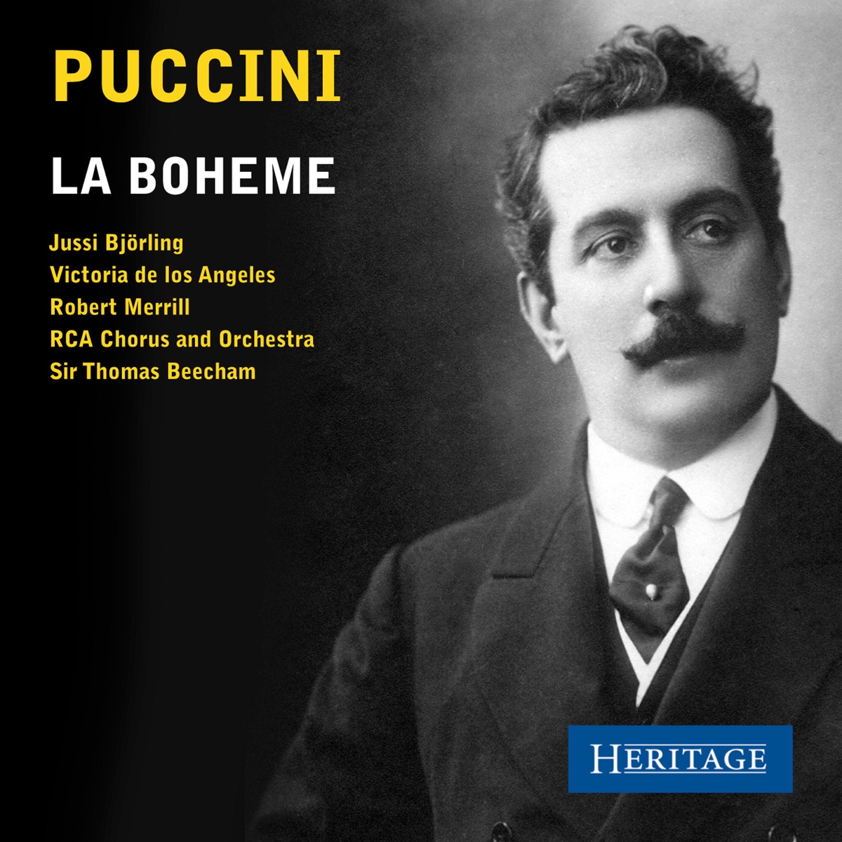 Puccini: La Bohème by The RCA Victor Orchestra, Sir Thomas Beecham & Jussi Björling album cover