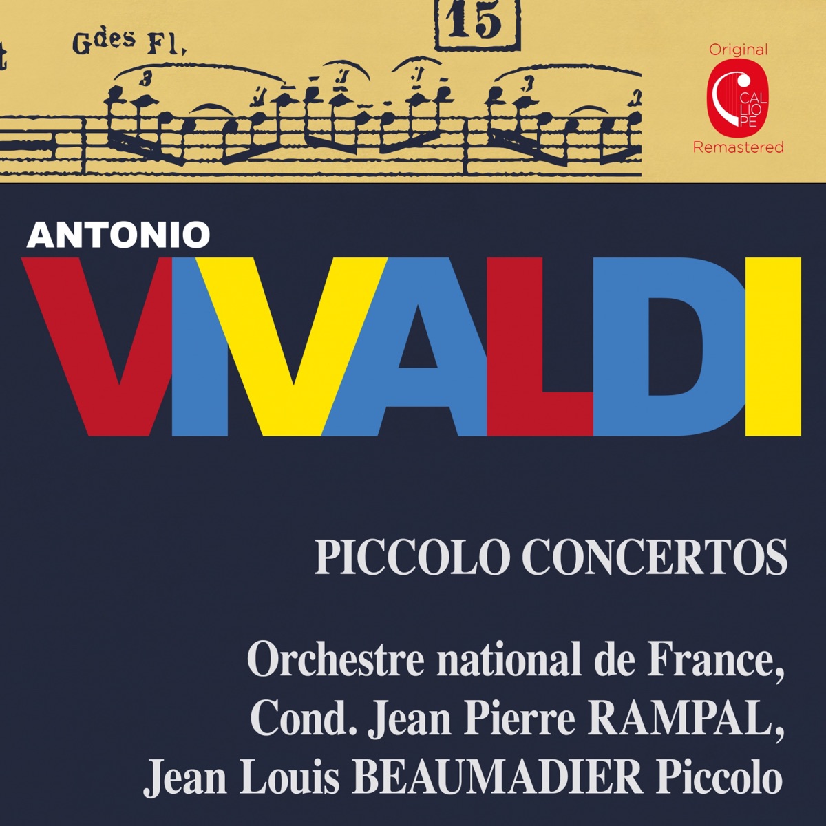 Vivaldi: Recorder Concertos, RV 443 - 445 - Telemann: 12 Fantasias for Violin Without Bass, TWV 40:14-25 by Jean-Louis Beaumadier, Jean-Pierre Rampal & Orchestre National de France album cover