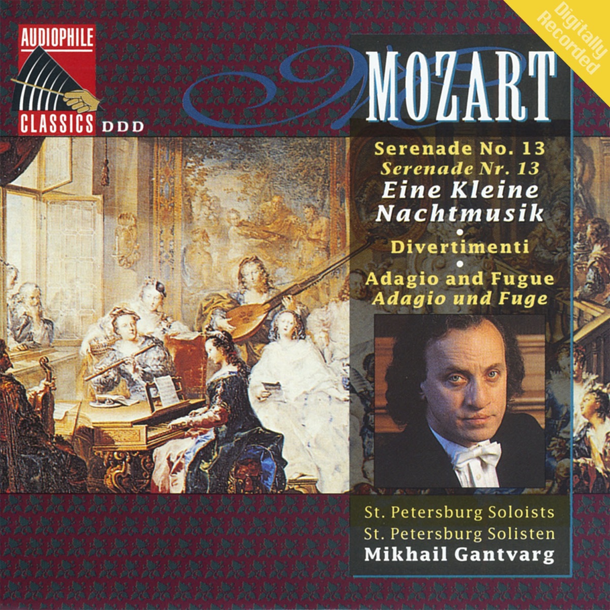 Mozart: Eine kleine Nachtmusik - DIvertimenti - Adagio and Fugue by Soloists of St. Petersburg & Mikhail Gantvarg album cover