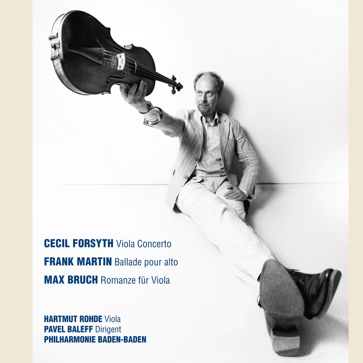 Forsyth: Viola Concerto - Martin: Ballade pour alto, orchestre à vent, clavecin et harpe - Bruch: Romanze für Viola und Orchester by Philharmonie Baden-Baden, Hartmut Rohde & Pavel Baleff album cover