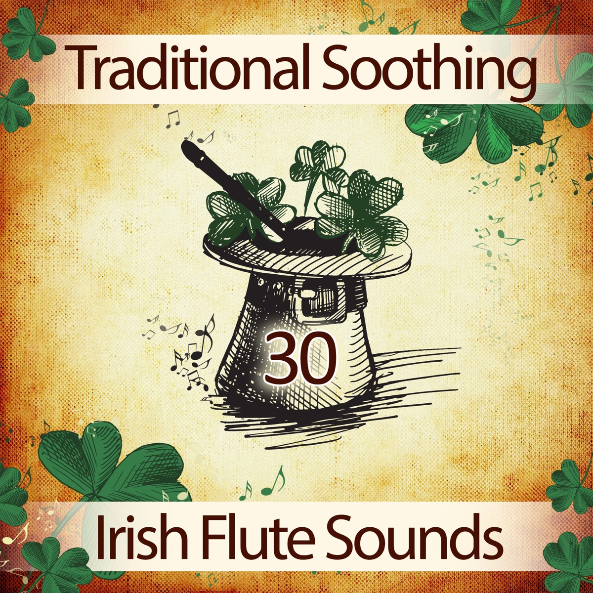30 Traditional Soothing Irish Flute Sounds: Peaceful Relaxation, Pan Flute Music for Meditation, Zen Wellbeing, New Age Instrumental Music, Yoga Art, Celtic Harp & Lute by Relaxing Flute Music Zone album cover