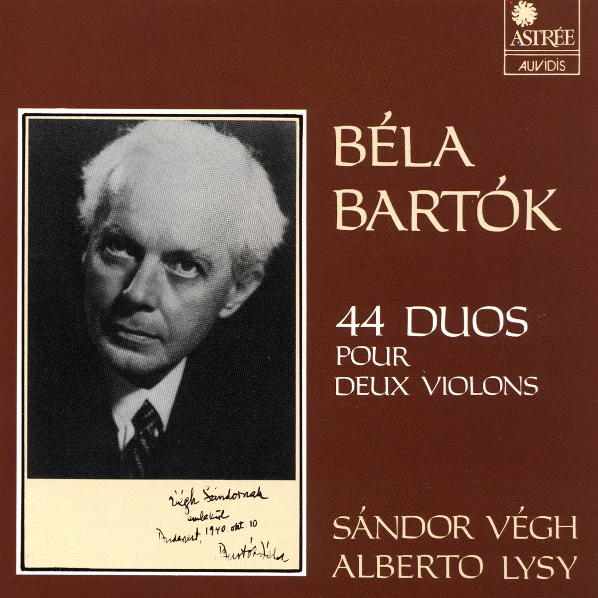 Bartók: 44 duos pour deux violons by Sándor Végh & Alberto Lysy album cover