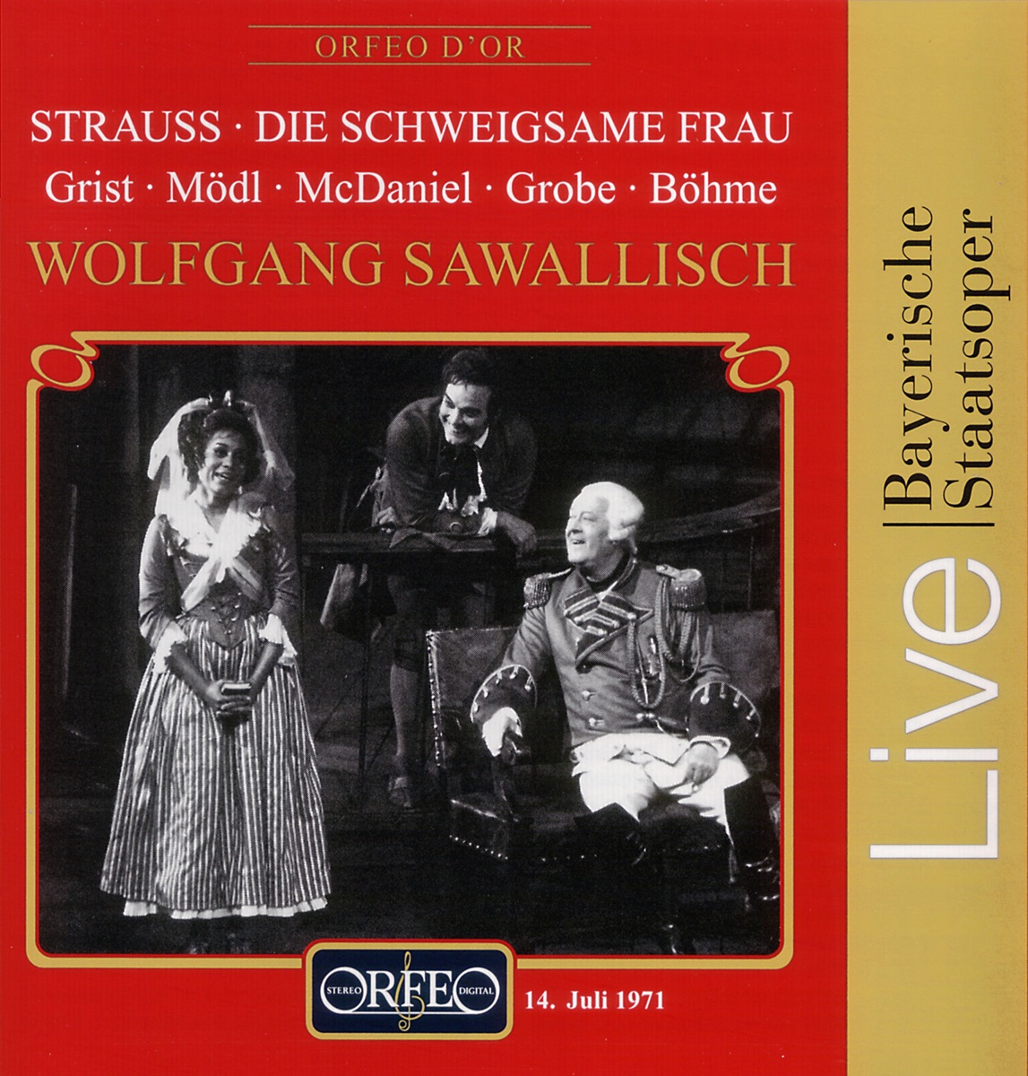 Richard Strauss: Die schweigsame Frau, Op. 80, TrV 265 (Live) by Reri Grist, Martha Mödl, Barry McDaniel, Donald Grobe, Kurt Böhme, Bayerische Staatsopernchor, Bavarian State Orchestra & Wolfgang Sawallisch album cover