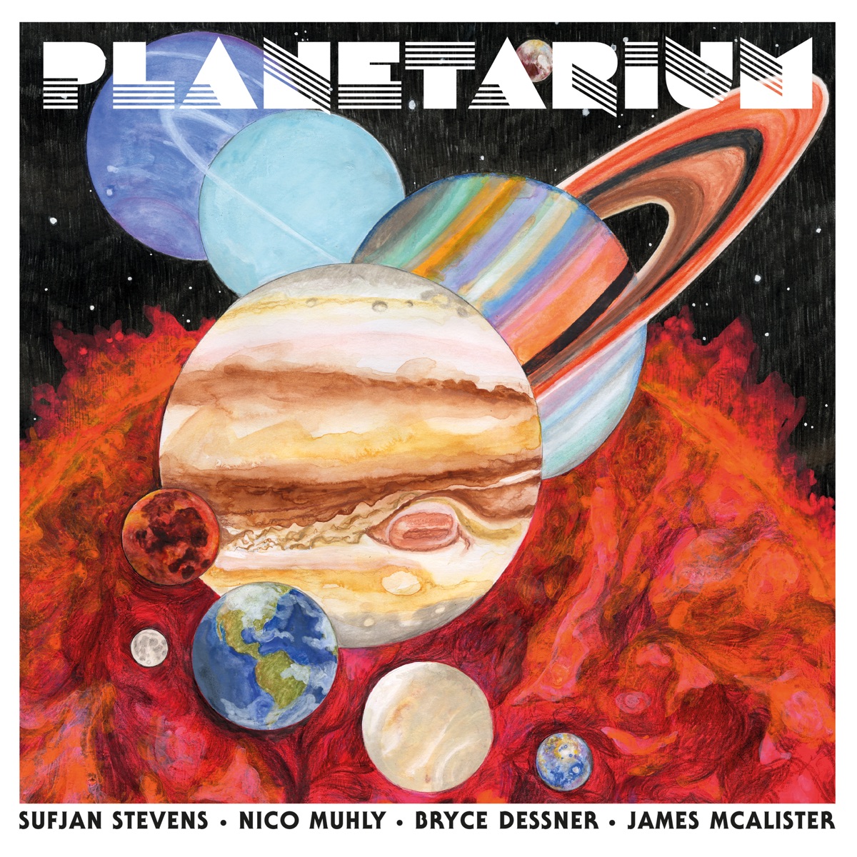 Planetarium by Sufjan Stevens, Bryce Dessner, Nico Muhly & James McAlister album cover
