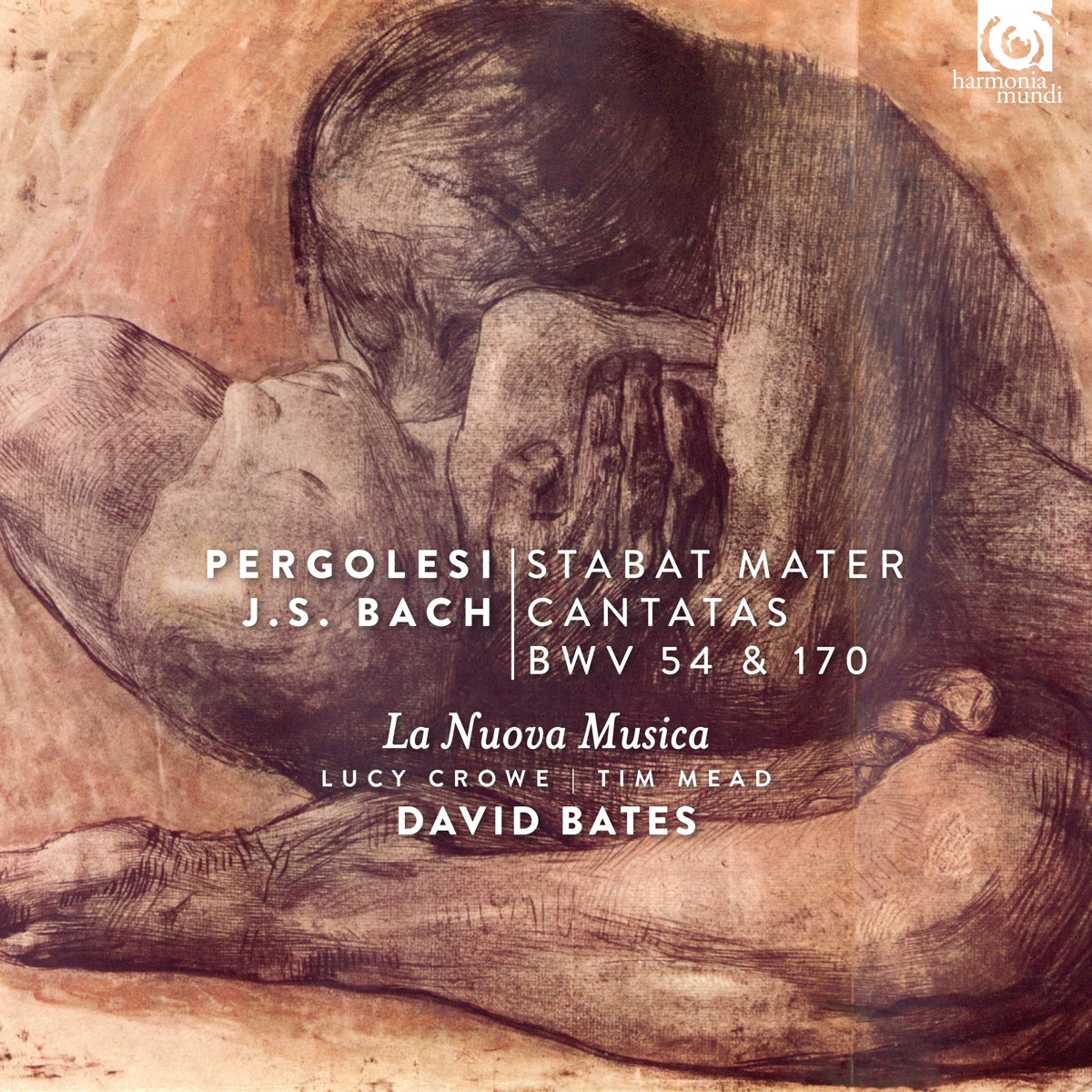 Pergolesi: Stabat Mater - Bach: Cantatas, BWV 54 & 170 by Lucy Crowe, Tim Mead, La Nuova Musica & David Bates album cover