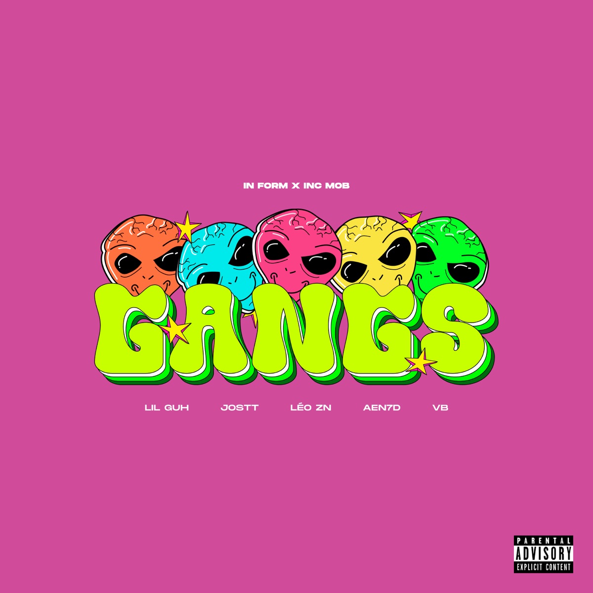 GANGS - Single by In Form, AEN7D, Jostt, VB Oficial, Lil Guh 99, INC MOB OFICIAL & Léo ZN album cover