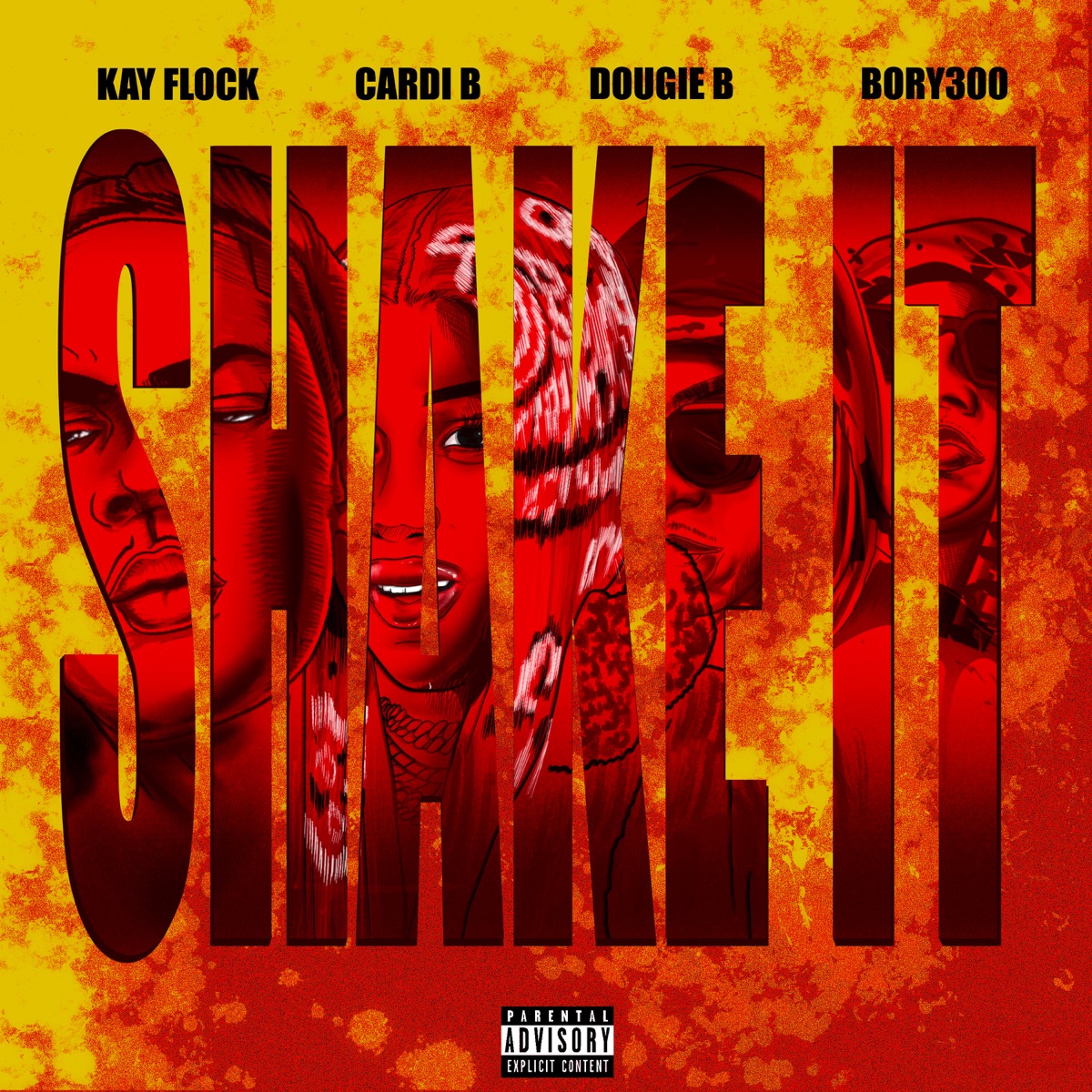 Shake It (feat. Bory300) [A Cappella] - Single by Kay Flock, Cardi B & Dougie B album cover artwork