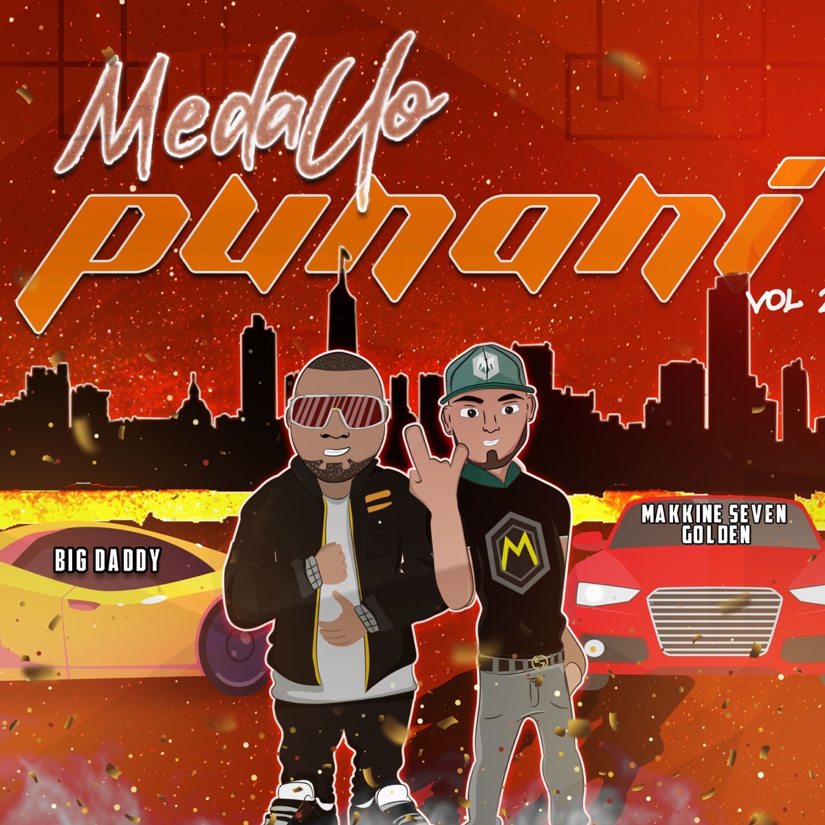 Medallo P****i Vol 2 (feat. Big Daddy) by makkine seven golden album cover