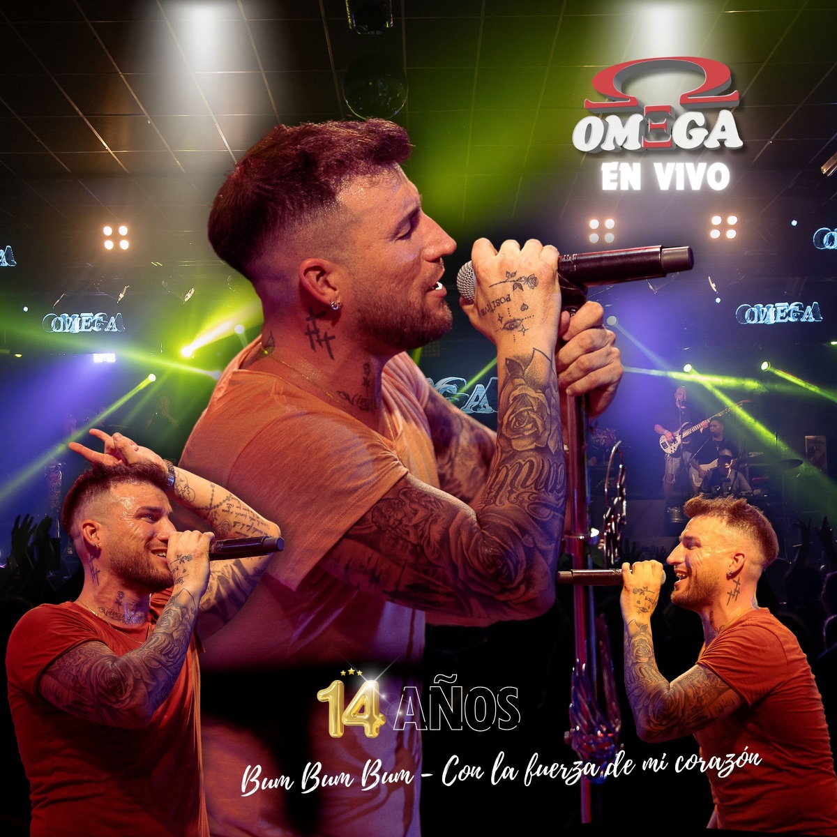Presentación / Bum Bum Bum / Con la fuerza de mi corazón (14 años en vivo) - Single by Omega album cover