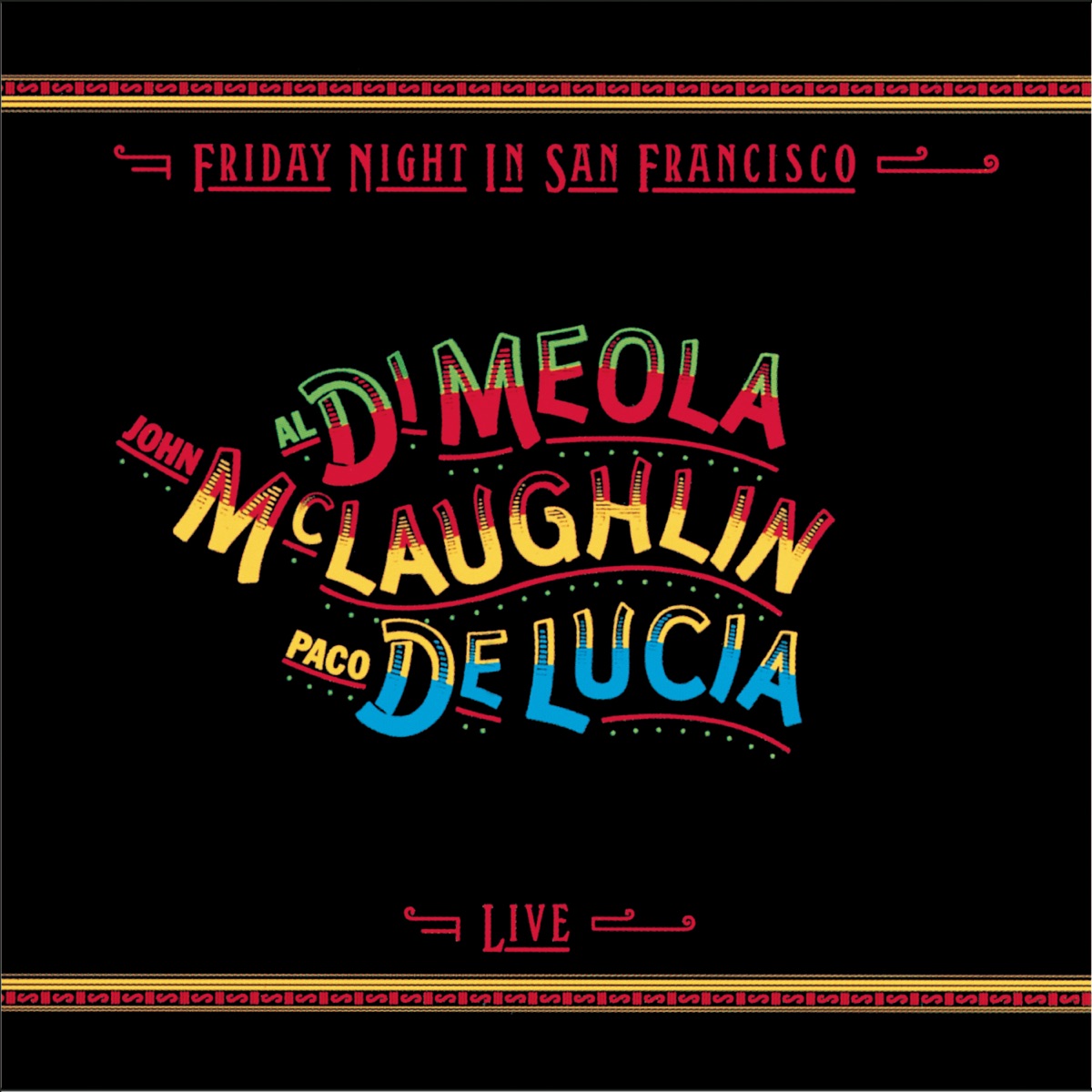 Friday Night in San Francisco by Al Di Meola, John McLaughlin & Paco de Lucía album cover
