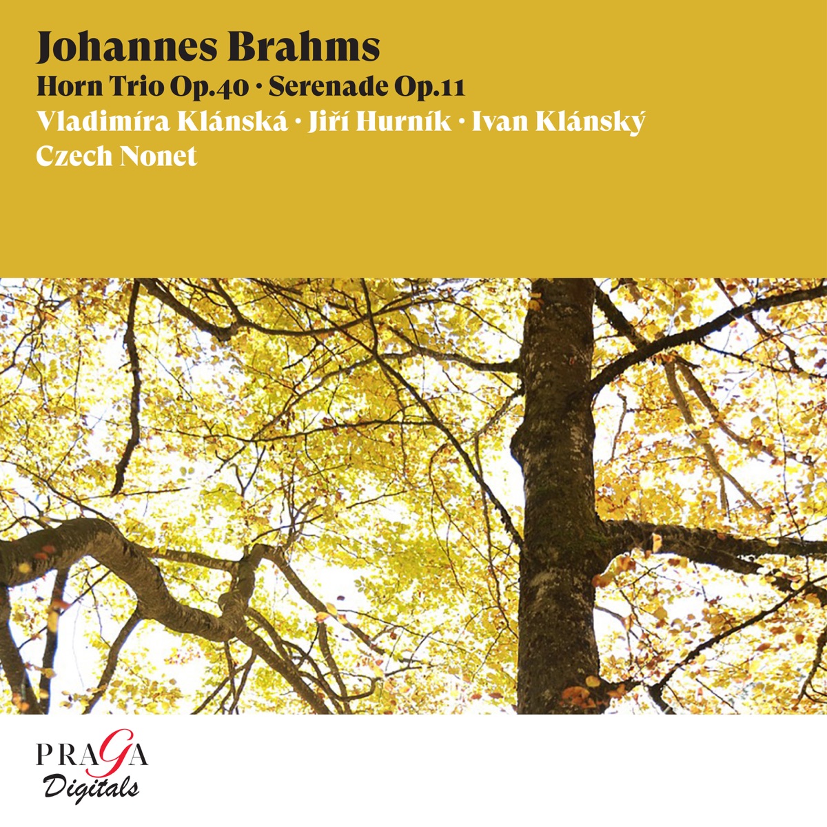 Johannes Brahms: Horn Trio, Op. 40, Serenade, Op. 11 by Czech Nonet, Vladimíra Klánská, Jiri Hurnik & Ivan Klánský album cover