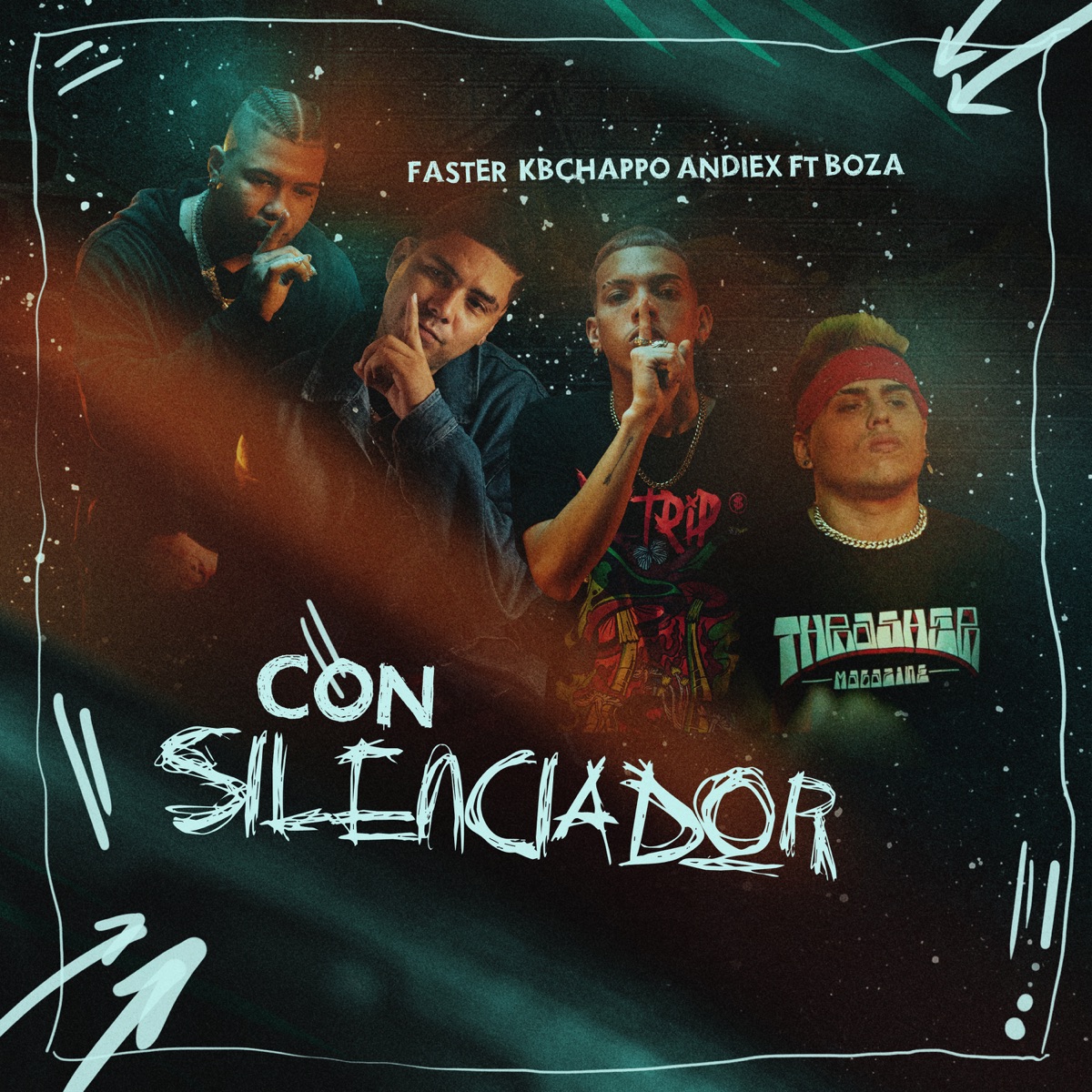 Con Silenciador (feat. Boza) - Single by Faster, Kbchappo & Andiex album cover