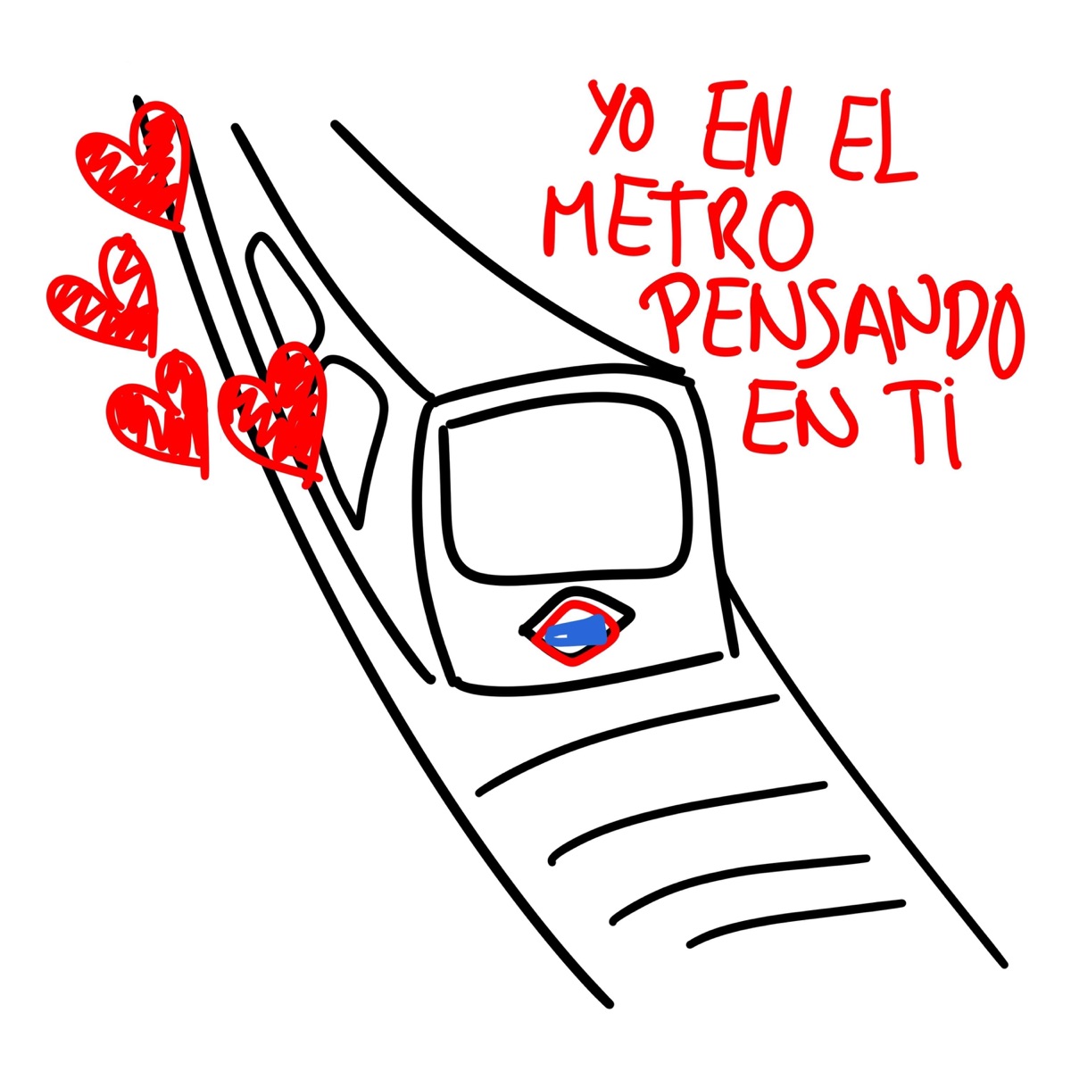 Yo en el Metro Pensando en Ti - Single by Aless Motta album cover