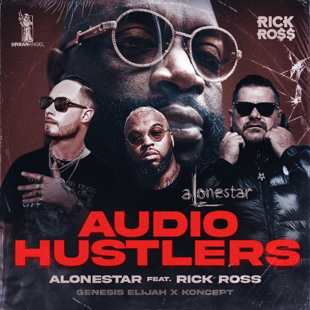 Audio Hustlers (feat. Rick Ross & Jethro Sheeran) - Single by Alonestar, Koncept & Genesis Elijah album cover