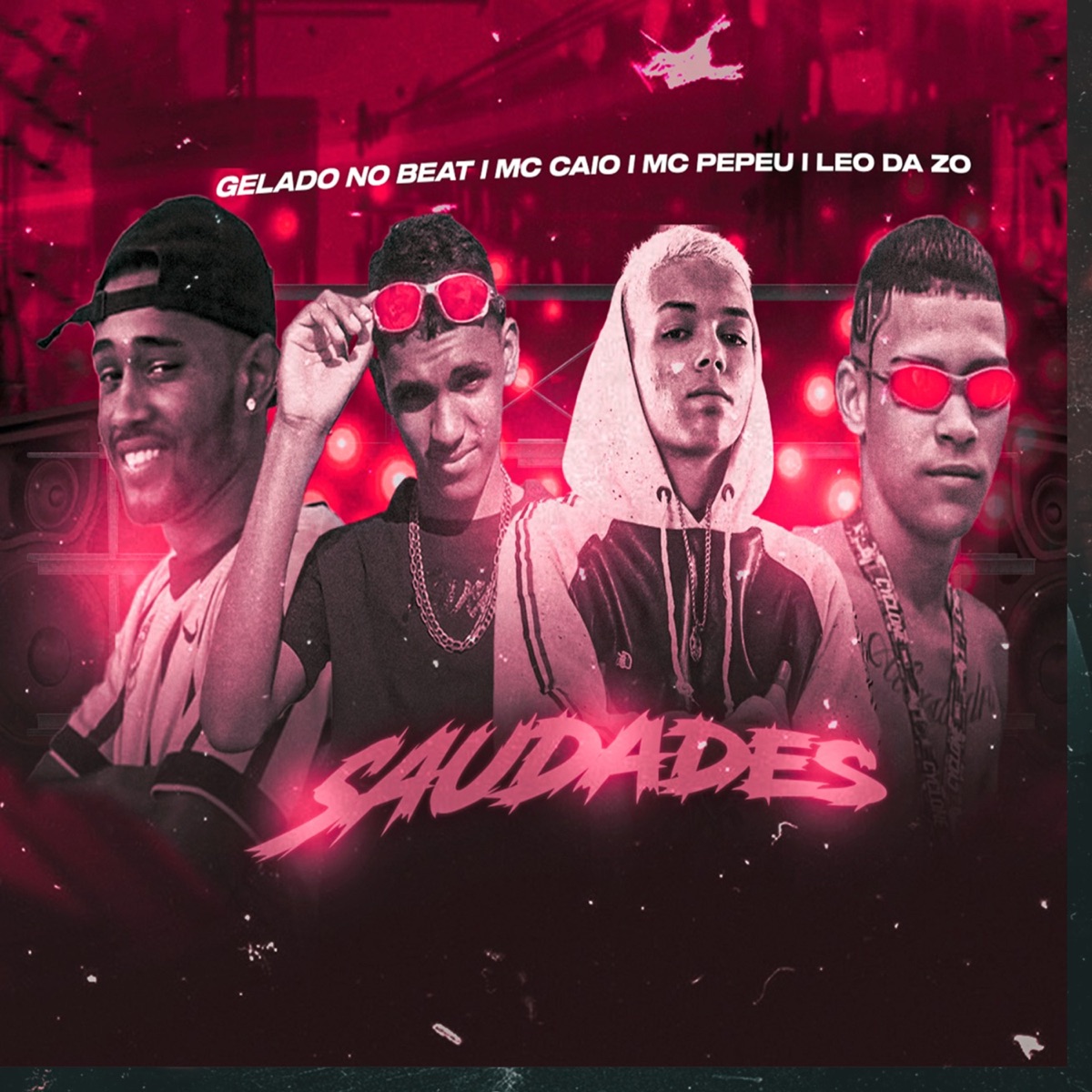 Saudades (Brega Funk) [feat. Leo Da Zo] - Single by Gelado no Beat, Mc Caio & Mc Pepeu album cover