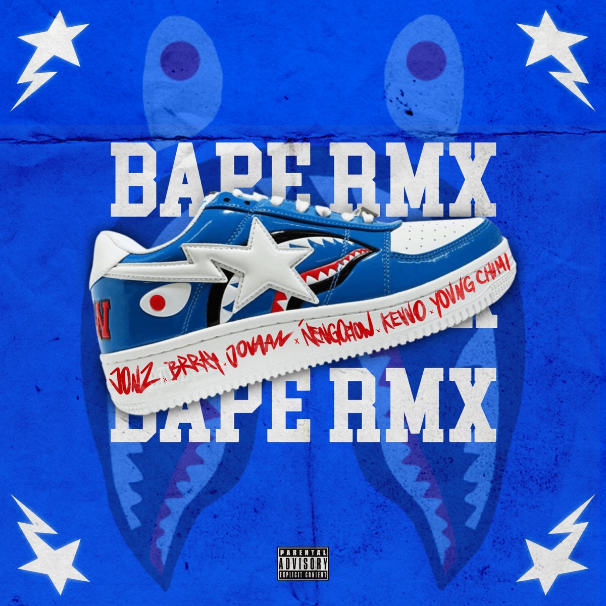 Bape (feat. Brray, YOVNGCHIMI & Jon Z) [Remix] - Single by Jovaan, Ñengo Flow & KEVVO album cover