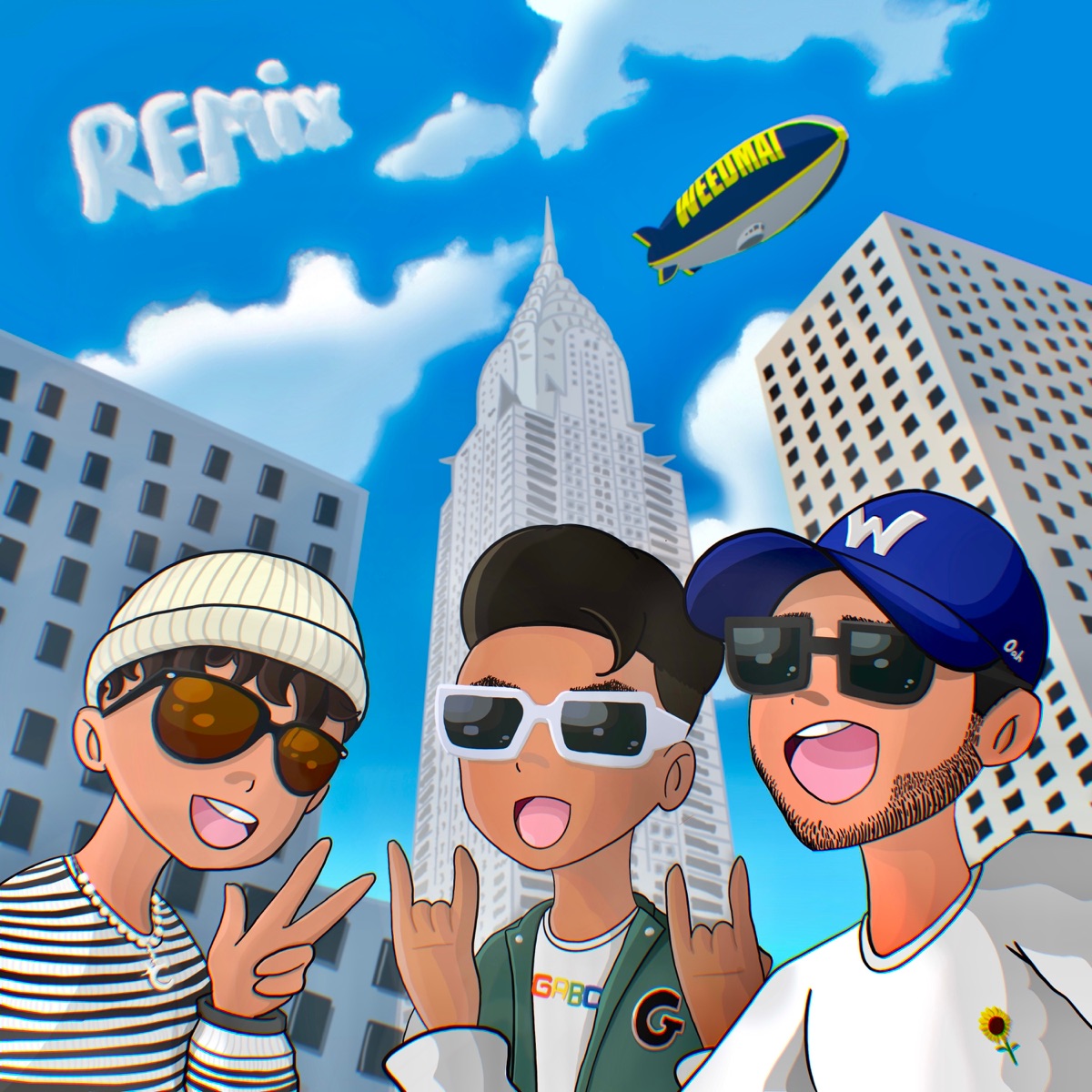 Manhattan (Remix) - Single by Weedmai, C. Román & Gabo DoubleG album cover